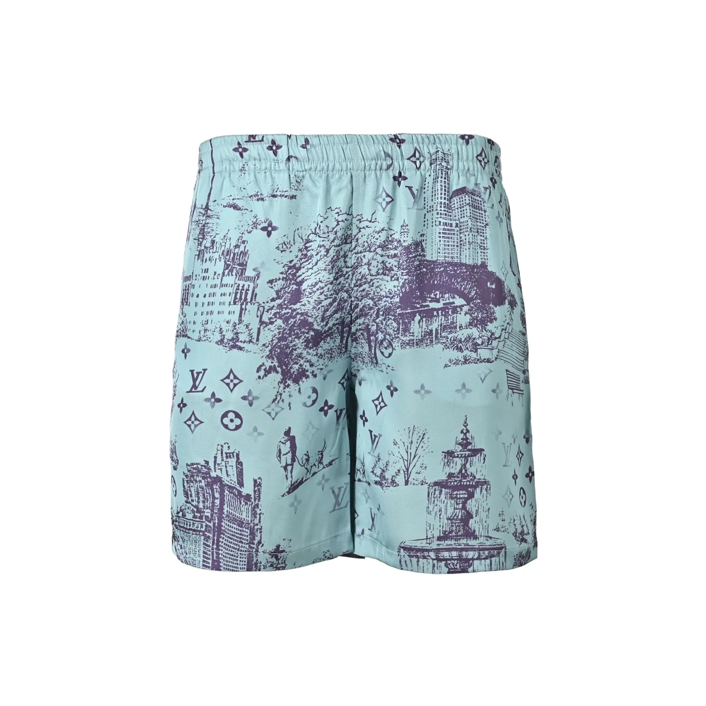 Louis Vuitton/Louis Vuitton City Park Mulberry Silk Suit Shorts